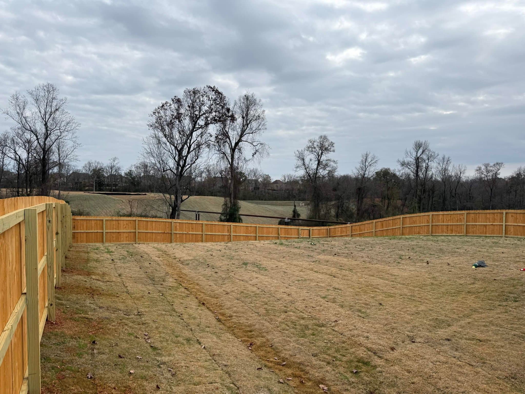 New fence and sod installation project